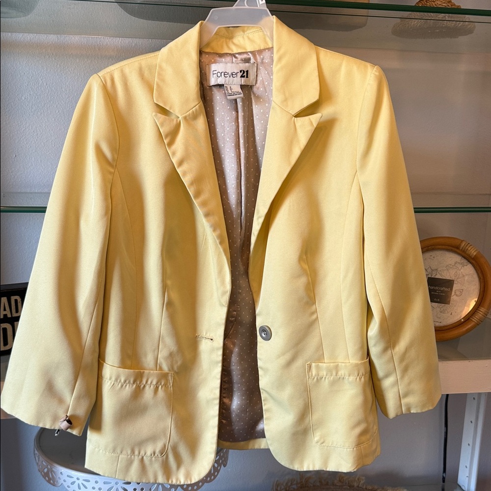 Forever 21 Light Yellow Blazer
